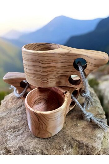F&S WoodArt Olive Tree Kuksa - Camping Tea Coffee Cup - Mug - Wood Cup