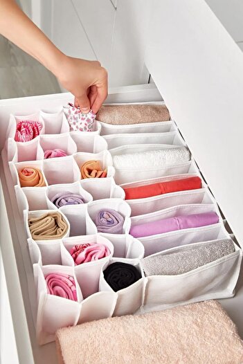 MasterCar 42X32X11 cm 31 Compartments Honeycomb and Pocket Underwear Socks and Lingerie Organizer