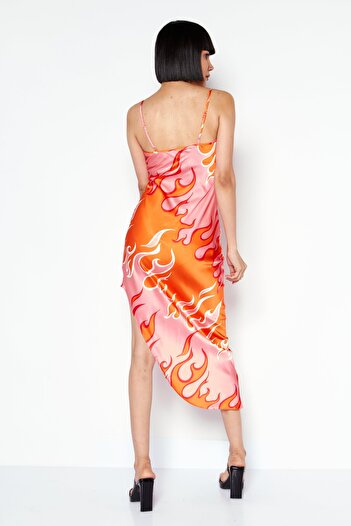 Steve Madden Women Abstract Print Midi Dress, Pink Combo