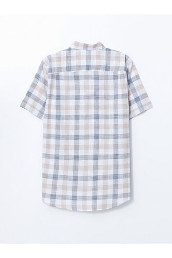 LC Waikiki Ανδρικό πουκάμισο LCWAIKIKI Classic Regular Fit με κοντό μανίκι καρό από ποπλίνα