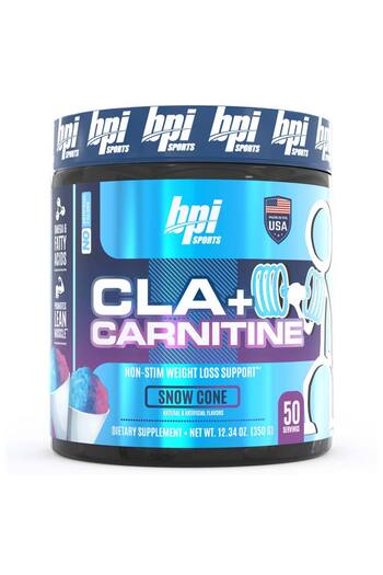 BPI SPORTS Cla Plus Carnitine, Snow Cone, 50, Boost Performance, Supports