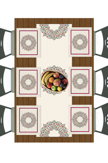 Filamente Ramadan Runner + 6 Pieces of American Service / Table Set / Stain Resistant and Washable Micropetek Fabric