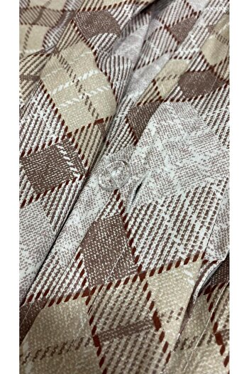 CANDAN ÇEYİZ Double Duvet Cover with Sheets Elastic 100% Cotton Natural Plaid Duvet Cover Set