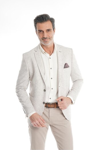intersivin İntersivin Slim Fit Half Lined Men's Summer Soil Blazer Single Jacket