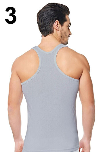 Hepsine Rakip 3-Piece Men's Cotton Sports Undershirt Rambo Undershirt