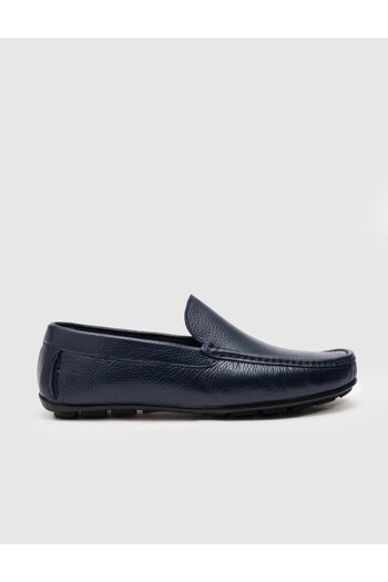 Cabani Genuine Leather Navy Blue Men's Loafer