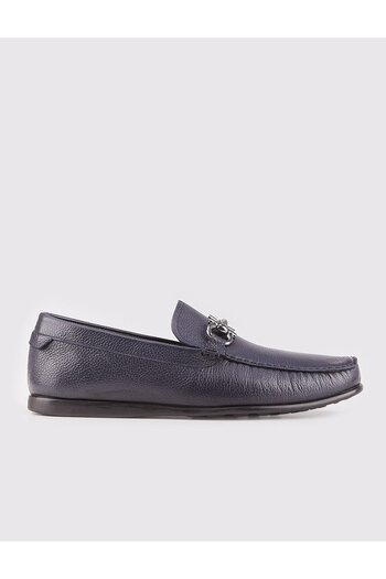 Cabani Genuine Leather Navy Blue Men's Loafer