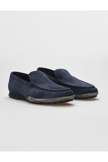 Cabani Ανδρικά casual παπούτσια από γνήσιο δέρμα Navy Blue Suede