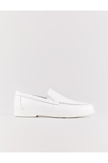 Cabani White Genuine Leather Men's Casual Shoes