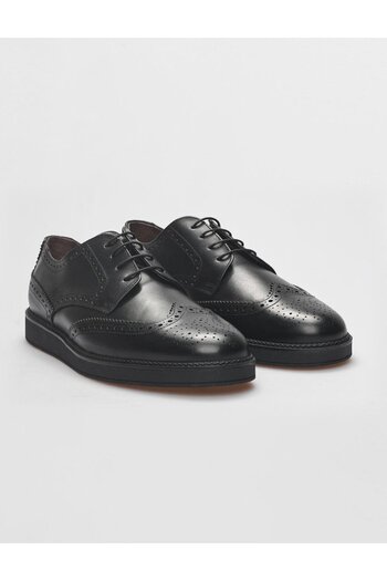 Cabani Ανδρικά casual παπούτσια από γνήσιο δέρμα μαύρα Lace-Up