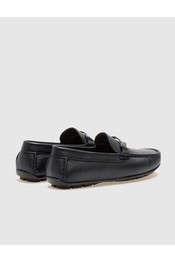 Cabani Hakiki Deri Lacivert Tokalı Erkek Loafer