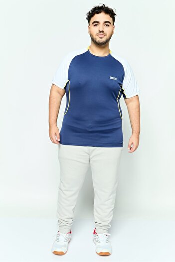 ARENA Men Sportswear Fit Short Sleeve Training T-shirt, Navy and White