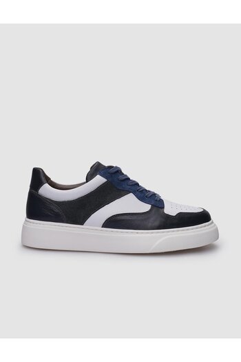 Cabani %100 Hakiki Deri Gri Bağcıklı Erkek Sneaker