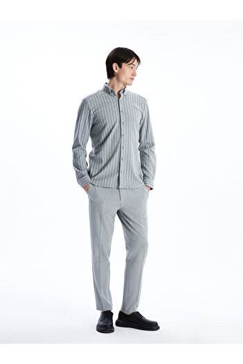 LC Waikiki SOUTHBLUE Slim Fit Men's Long Sleeve Striped Shirt