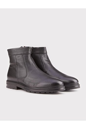 Cabani Γνήσιες δερμάτινες ανδρικές μπότες casual με φερμουάρ από μαύρη γούνα