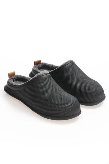 GEZER Gz12464 Black Sheepskin Eva Slippers