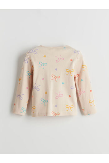 LC Waikiki LCW Kids Crew Neck Κορδέλα Λεπτομερές κοριτσίστικο μπλουζάκι