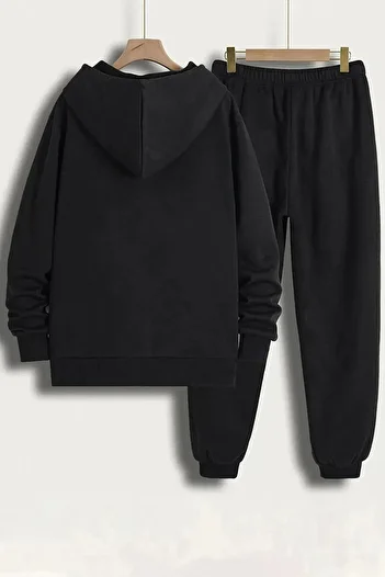 Pink Sky Balance Printed Hooded Sweatshirt Tracksuit Bottom Top Set