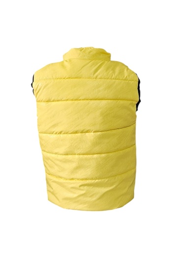 Mnk Baby&Kids Boy's Trend Puffer Vest with Hoodless Pockets M00708 Yellow - Black