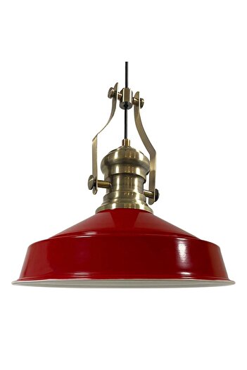 Bamyum Neo-Asletl Industrial Vintage Hängelampe  40 cm, Rot Metall Pendelleuchte