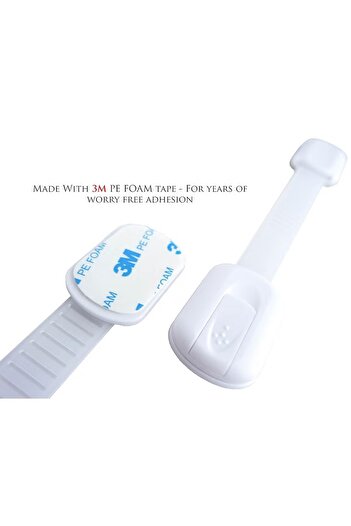 Primo Plus 6-Piece Baby Safety Locks With Adjustable Strap and Latch System