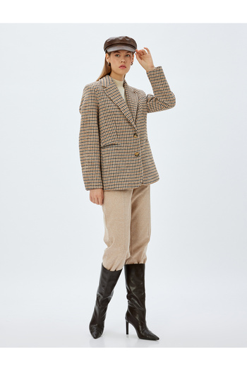 Koton Beige Women's Trousers 5Wak40105Ek