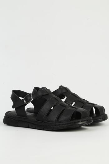 Pierre Cardin Genuine Leather Black Men's Sandals Pc-7462