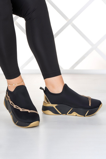 Erkan Saçmacı Maggie Gold Stretch Chain Sneaker