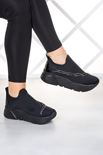Erkan Saçmacı Maggie Silver Stretch Chain Sneakers