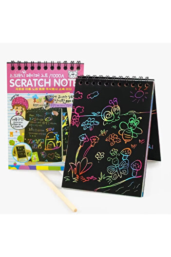Mahi Max A5 Size 30X14Cm Rainbow - Magic and Spiral Notebook Paper with Pen 10Y - Color Options
