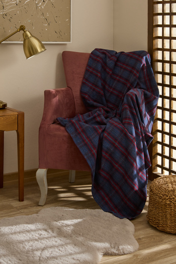 Karaca Home Flannel Throw Tv Blanket Gray/Red