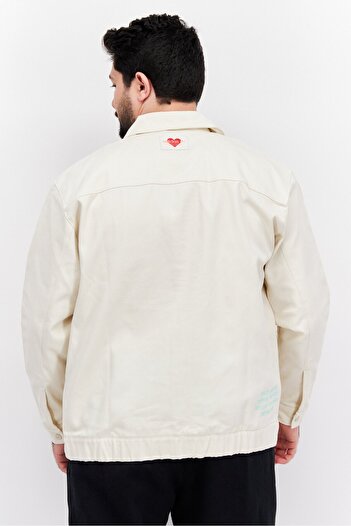 adidas Men Sportswear Fit Outdoor Denim Jacket, Cream