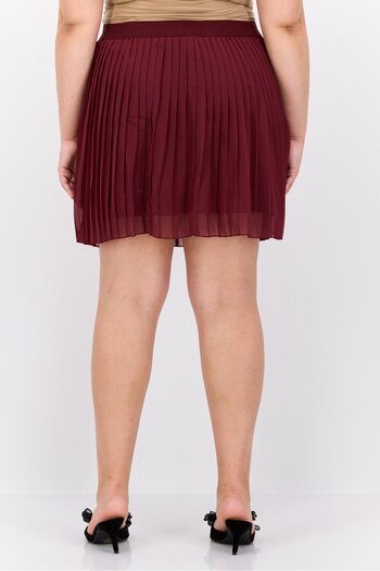 NA-KD Women Pleated Mini Skirts, Maroon