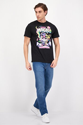 Funko Men Making Magic Crew Neck Short Sleeves Graphic Print T-Shirt, Black Combo
