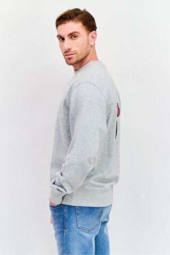 Esprit Men Crew Neck Long Sleeve Heather Sweatshirt, Grey