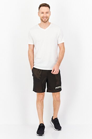 Puma Men Relaxed Fit Drawstring Training Shorts, Black