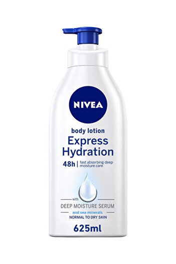 NIVEA Express Hydration Body Lotion, Sea Minerals, Normal To Dry Skin 625ml