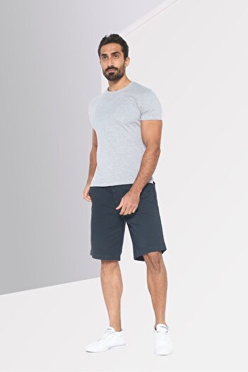Diesel Men Plain Chino Shorts, navy