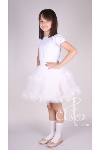Astar Kostüm White Tutu with white frills