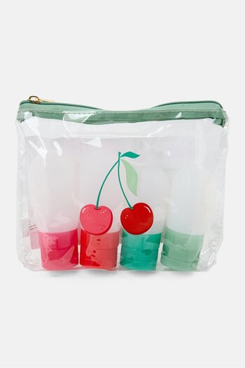 Miamica 4 Piece Silicone Travel Bottle Set, White Combo