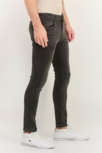 Riders by Lee Men Skinny Fit Washed Stretchable Jeans, Washed Grey