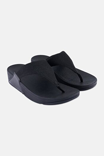 Fitflop Lulu Shimmerlux Toe-Post Sandals - All Black