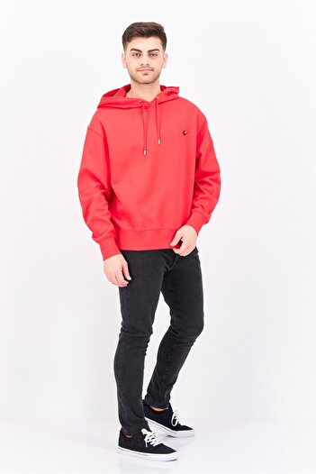Esprit Men Embroidered Long Sleeves Hoodie, Red