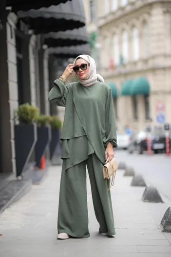 NS Moda Hijab Fenne Set Khaki Model-512