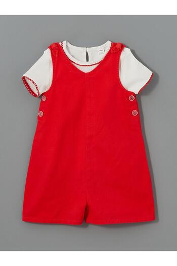 LC Waikiki Lcw Kids Crew Neck Girls' T-Shirt and Jumpsuit Set of 2