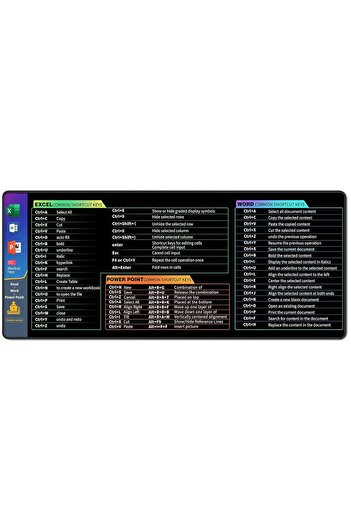 sgeteknoloji EXCEL WORD POWER POINT 70x30 cm Viteză Anti-alunecare Bază cusută Mouse Pad pentru jocuri pentru jocuri