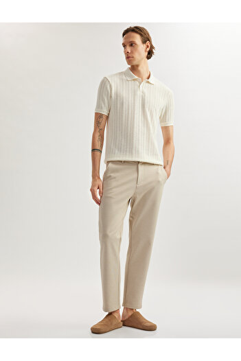 Koton Viscose Blend Chino Pocket Detailed Tapered Fit Trousers