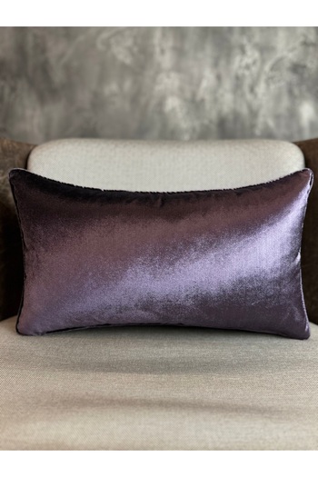 Fabricland Exclusive Imported Atlas Plum Color Throw Pillow Cover 43x43cm