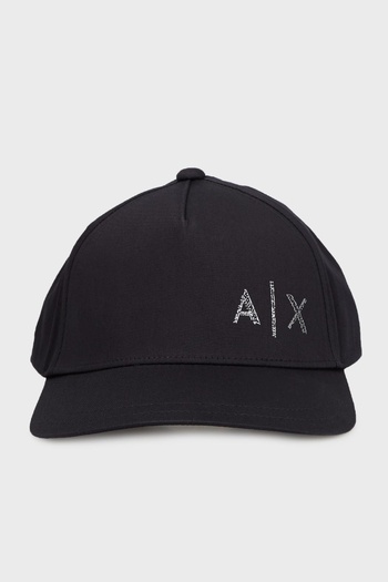 Armani Exchange Men's Navy Blue Hat - Breathable, Cotton, Adjustable Ax Logo Xm 000282   Af12102-Ub101