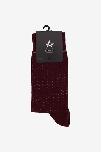 AC&Co / Altınyıldız Classics Men's Navy Blue-Burgundy-Black 3-Pack Socks